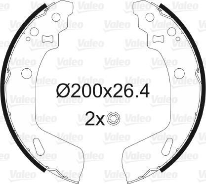 Valeo 564180 - Комплект тормозных колодок, барабанные www.autospares.lv