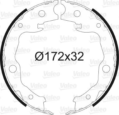 Valeo 564128 - Brake Shoe Set, parking brake www.autospares.lv