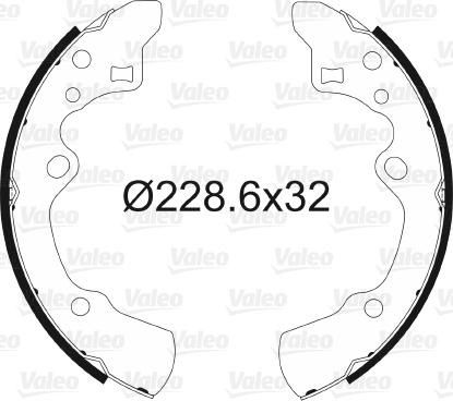 Valeo 562545 - Комплект тормозных колодок, барабанные www.autospares.lv