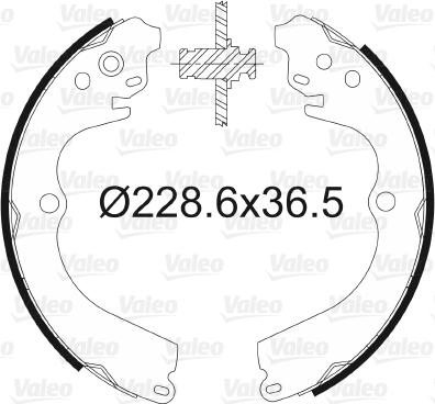 Valeo 562611 - Комплект тормозных колодок, барабанные www.autospares.lv