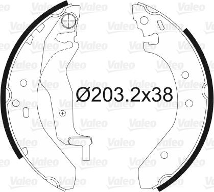 Valeo 562087 - Комплект тормозных колодок, барабанные www.autospares.lv