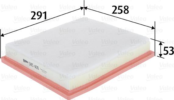 Valeo 585409 - Gaisa filtrs www.autospares.lv