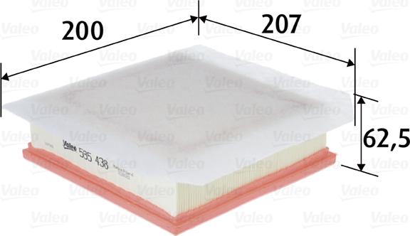 Valeo 585438 - Gaisa filtrs www.autospares.lv