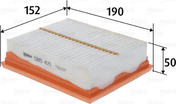 Valeo 585471 - Air Filter, engine www.autospares.lv