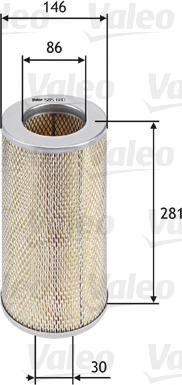 Valeo 585680 - Gaisa filtrs www.autospares.lv