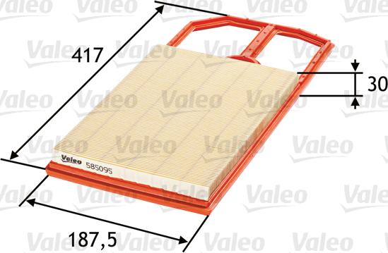 Valeo 585095 - Gaisa filtrs www.autospares.lv