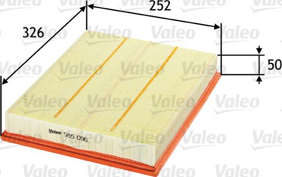 Valeo 585096 - Gaisa filtrs autospares.lv