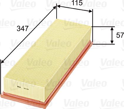 Valeo 585098 - Gaisa filtrs www.autospares.lv