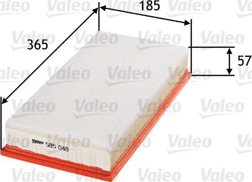 Valeo 585048 - Gaisa filtrs www.autospares.lv