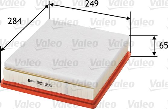 Valeo 585058 - Gaisa filtrs www.autospares.lv