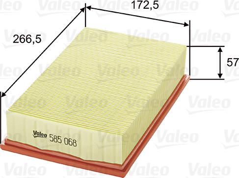 Valeo 585068 - Gaisa filtrs autospares.lv