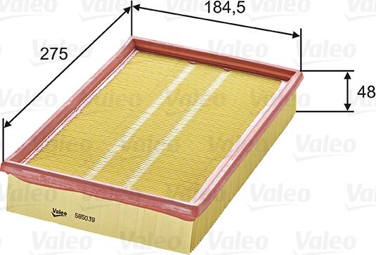 Valeo 585039 - Air Filter, engine www.autospares.lv