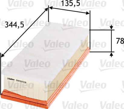 Valeo 585028 - Air Filter, engine www.autospares.lv