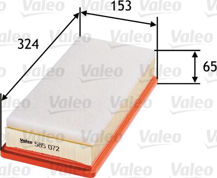 Valeo 585072 - Gaisa filtrs autospares.lv