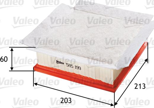 Valeo 585199 - Air Filter, engine www.autospares.lv