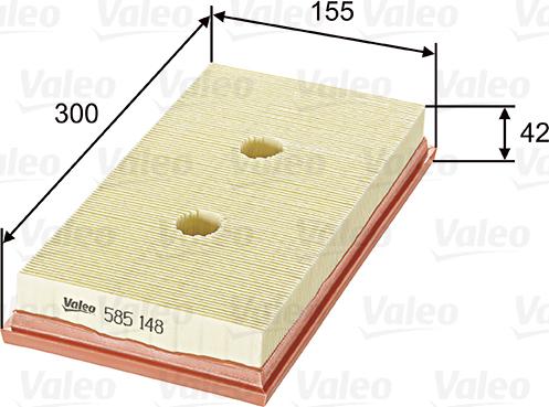 Valeo 585148 - Gaisa filtrs autospares.lv