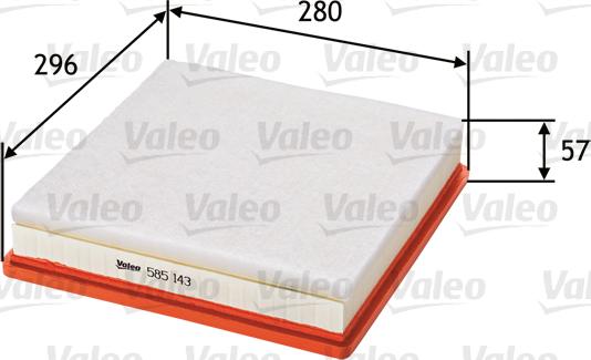 Valeo 585143 - Gaisa filtrs www.autospares.lv