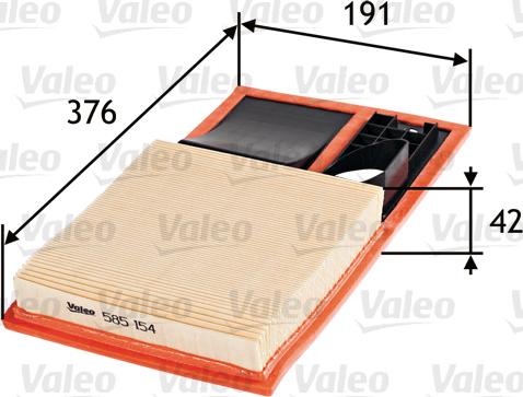 Valeo 585154 - Gaisa filtrs www.autospares.lv