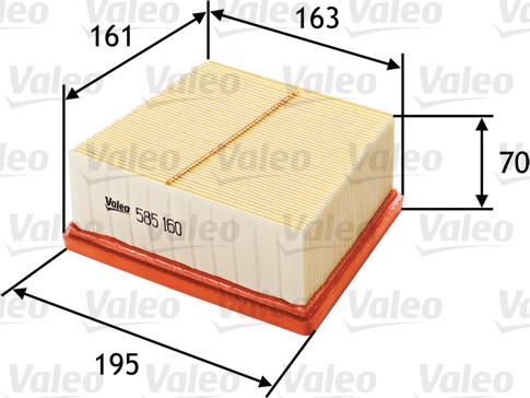 Valeo 585160 - Gaisa filtrs www.autospares.lv