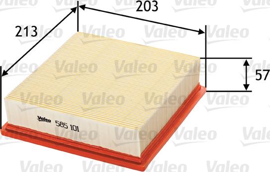 Valeo 585101 - Air Filter, engine www.autospares.lv