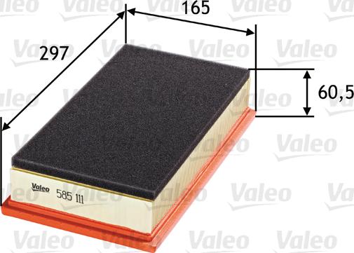 Valeo 585111 - Air Filter, engine www.autospares.lv