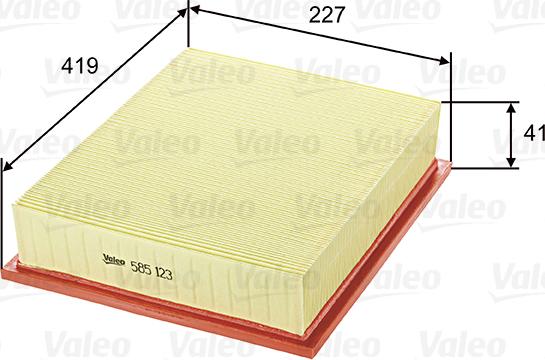 Valeo 585123 - Air Filter, engine www.autospares.lv