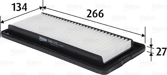 Valeo 585173 - Air Filter, engine www.autospares.lv