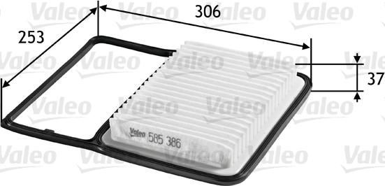 Valeo 585386 - Gaisa filtrs www.autospares.lv