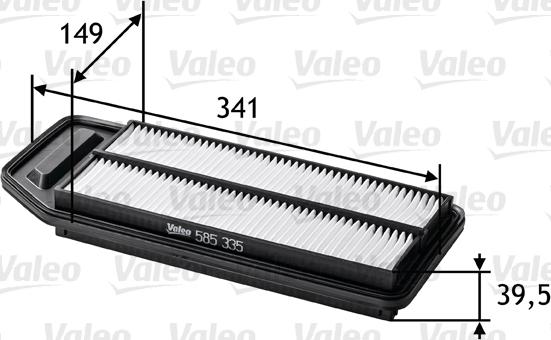 Valeo 585335 - Gaisa filtrs www.autospares.lv