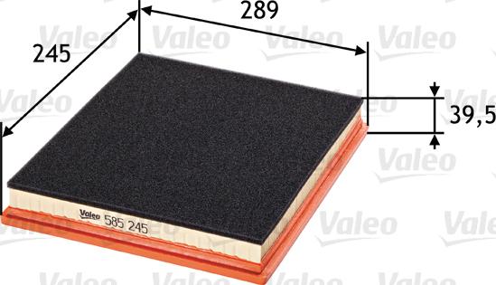 Valeo 585245 - Air Filter, engine www.autospares.lv