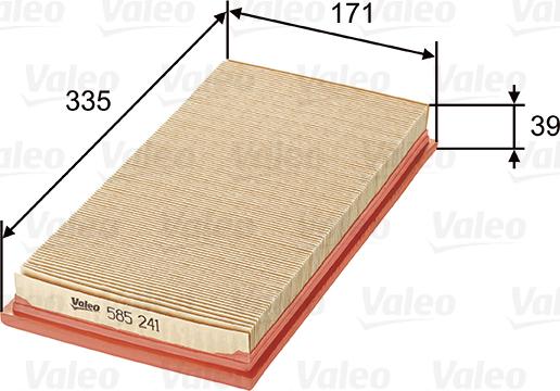 Valeo 585241 - Gaisa filtrs autospares.lv