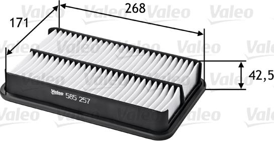 Valeo 585257 - Gaisa filtrs www.autospares.lv