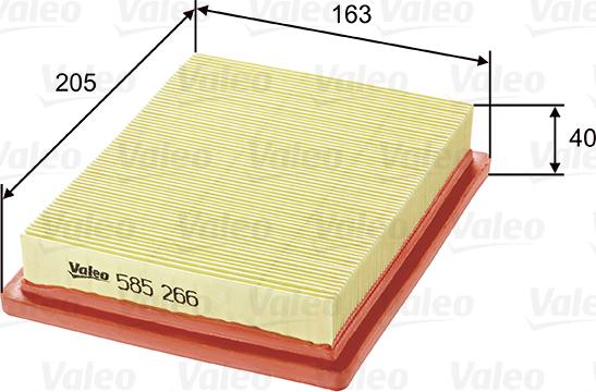 Valeo 585266 - Gaisa filtrs www.autospares.lv