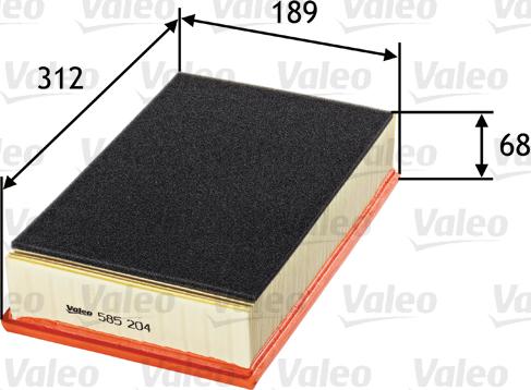 Valeo 585204 - Gaisa filtrs autospares.lv