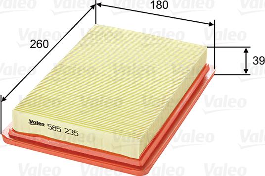 Valeo 585235 - Gaisa filtrs www.autospares.lv