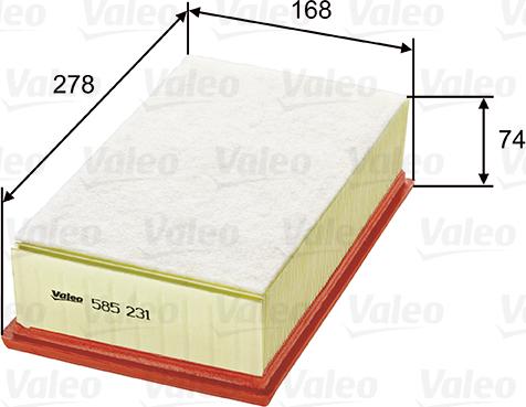 Valeo 585231 - Gaisa filtrs www.autospares.lv