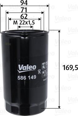 Valeo 586149 - Oil Filter www.autospares.lv