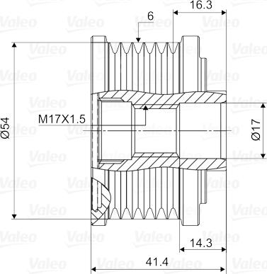 Valeo 588045 - Шкив генератора, муфта www.autospares.lv