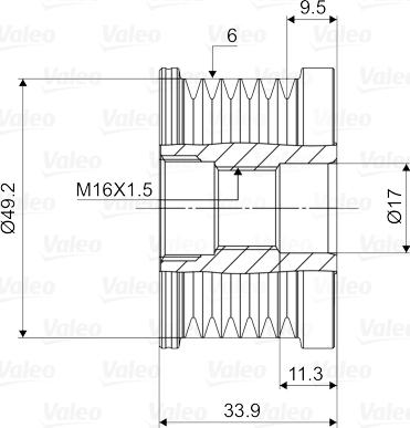 Valeo 588056 - Шкив генератора, муфта www.autospares.lv