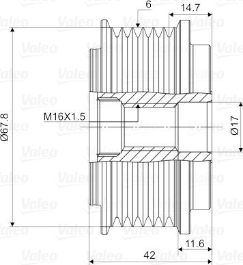 Valeo 588050 - Piedziņas skriemelis, Ģenerators www.autospares.lv