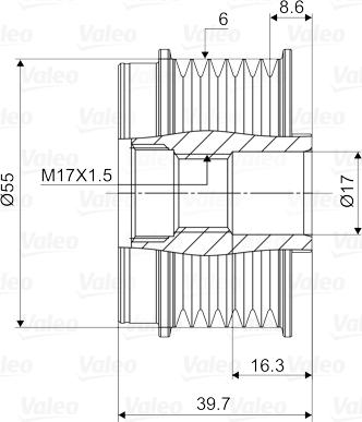 Valeo 588058 - Шкив генератора, муфта www.autospares.lv