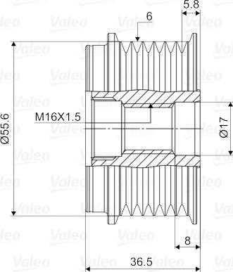 Valeo 588068 - Шкив генератора, муфта www.autospares.lv