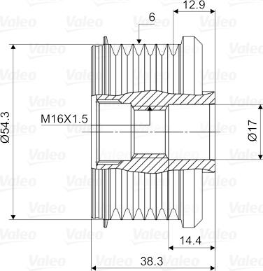 Valeo 588002 - Piedziņas skriemelis, Ģenerators www.autospares.lv