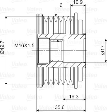 Valeo 588030 - Piedziņas skriemelis, Ģenerators www.autospares.lv