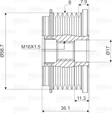 Valeo 588033 - Piedziņas skriemelis, Ģenerators www.autospares.lv