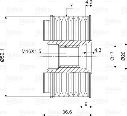 Valeo 588070 - Piedziņas skriemelis, Ģenerators www.autospares.lv