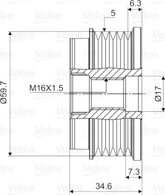 Valeo 588073 - Piedziņas skriemelis, Ģenerators autospares.lv