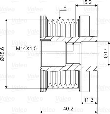 Valeo 588102 - Piedziņas skriemelis, Ģenerators www.autospares.lv