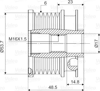 Valeo 588132 - Шкив генератора, муфта www.autospares.lv