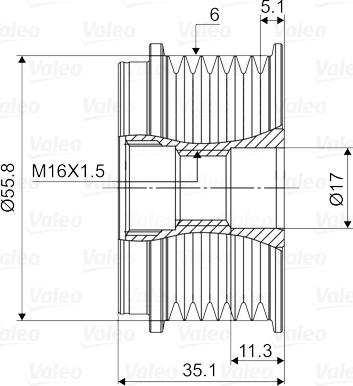 Valeo 588128 - Шкив генератора, муфта www.autospares.lv